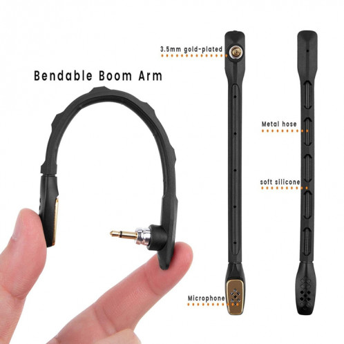 Tête de microphone ZS0186 pour microphone antibruit Logitech ASTRO A40 (noir) SH803B408-07
