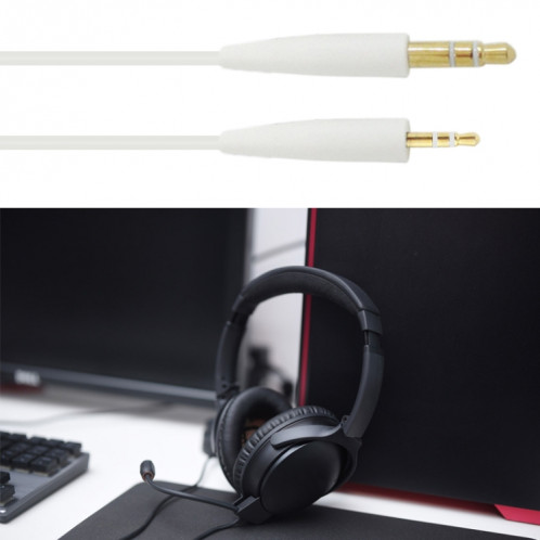 ZS0138 Câble audio pour casque 3,5 mm vers 2,5 mm pour BOSE SoundTrue QC35 QC25 OE2 (Blanc) SH834W690-04
