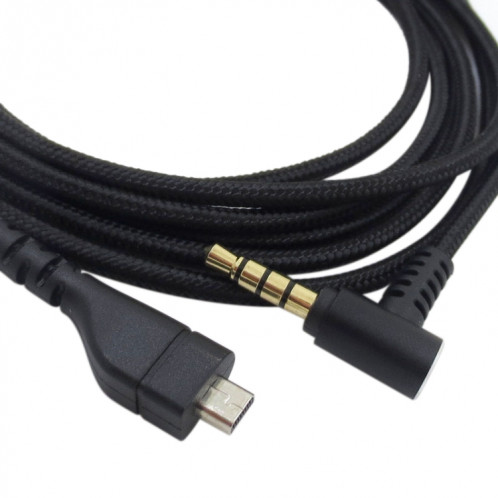 ZS0169 Câble audio pour casque tressé USB pour SteelSeries Arctis 3 5 7 Pro (Noir) SH874B353-05