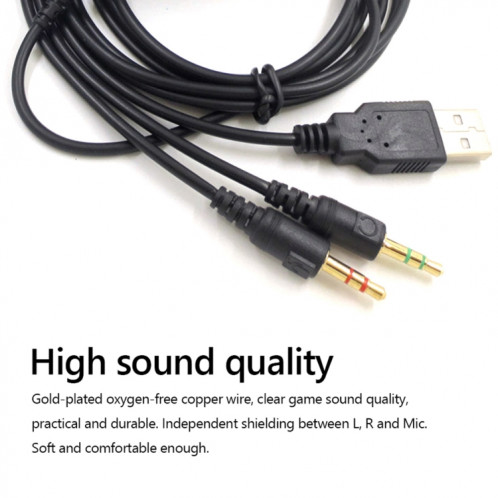 ZS0224 Câble audio pour casque à 3 broches pour SteelSeries Arctis 3/5/7/Pro (Noir) SH881B198-07