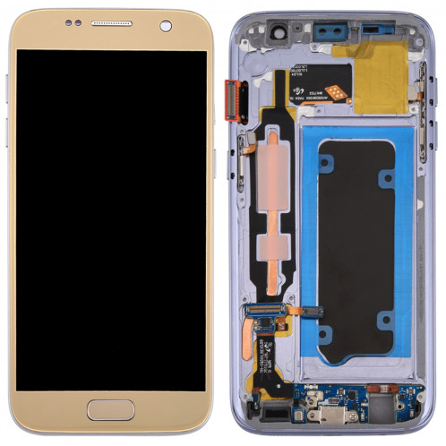 iPartsAcheter pour Samsung Galaxy S7 / G930V écran LCD + écran tactile Digitizer Assemblée avec cadre (or) SI04JL451-06