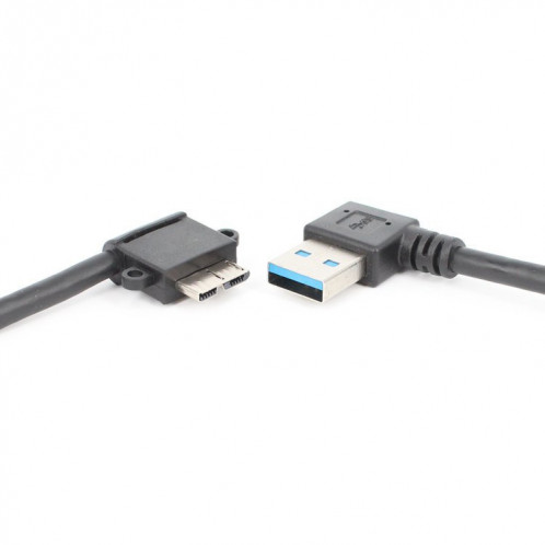 2 PCS USB 3.0 Coude droit Mâle à micro USB 3.0 Câble de charge de chargement de coude, longueur du câble: 27cm SH79661149-05