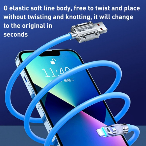 WK WDC-188 Qjie Series 100 W USB-C/Type-C vers USB-C/Type-C Câble de données à charge rapide, Longueur : 1 m (Blanc) SW968W454-07