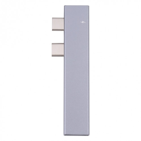 Pour MacBook Pro 819B Adaptateur double USB-C/Type-C mâle vers double USB+USB-C/Type-C femelle (Argent) SH093S410-07