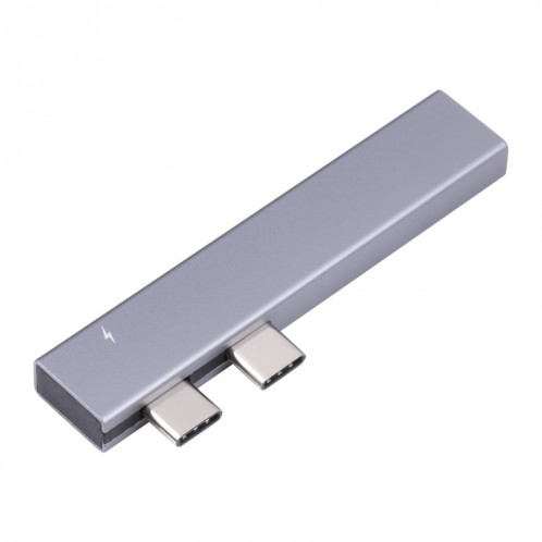 Pour MacBook Pro 819B Adaptateur double USB-C/Type-C mâle vers double USB+USB-C/Type-C femelle (Argent) SH093S410-07