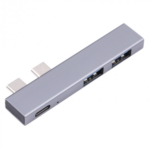 Pour MacBook Pro 819B Adaptateur double USB-C/Type-C mâle vers double USB+USB-C/Type-C femelle (Argent) SH093S410-07