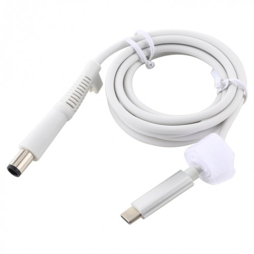 Câble de charge USB-C / Type-C vers 7,4 x 0,6 mm pour ordinateur portable HP, longueur du câble: environ 1,5 m (blanc) SH112W1869-04
