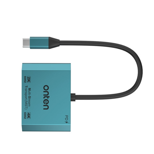 Onten M205 3 en 1 Type-C vers HDMI+VGA+PD Convertisseur Vidéo à Charge Rapide (Vert) SO309G111-07