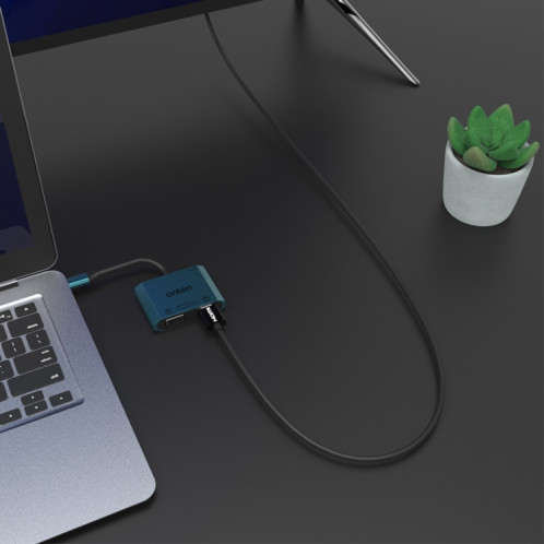 Onten M205 3 en 1 Type-C vers HDMI+VGA+PD Convertisseur Vidéo à Charge Rapide (Gris) SO309H730-07