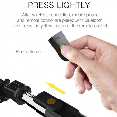K10 Bluetooth 4.0 Mobile Phone Réglable Bluetooth Selfie Stick Retardateur Pole Trépied (Noir) SH681B509-015