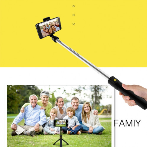 K10 Bluetooth 4.0 Mobile Phone Réglable Bluetooth Selfie Stick Retardateur Pole Trépied (Noir) SH681B509-015