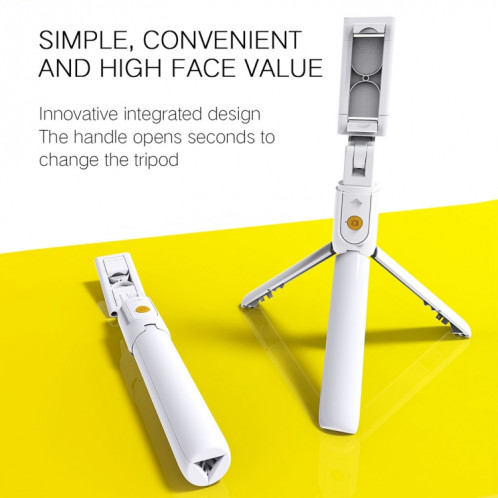 K10 Bluetooth 4.0 Mobile Phone Réglable Bluetooth Selfie Stick Retardateur Pole Trépied (Noir) SH681B509-015