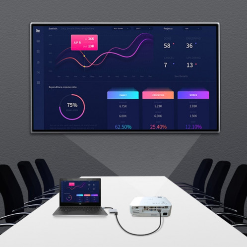 2 en 1 Multifonction USB-C / TYPE-C à double station d'accueil HDMI HUB (gris) SH978H1595-07