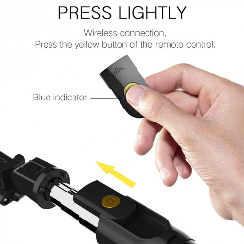 K07 Bluetooth 4.0 Mobile Phone Réglable Bluetooth Selfie Stick Retardateur Pole Trépied (Noir) SH184B1056-013