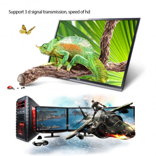 Câble et connecteur HDMI 1080P 3D version 90m avec adaptateur et booster de signal SH050E198-07