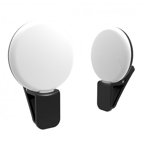 RK17 Mini et portable spectacle de beauté Artefact 3 niveaux de luminosité lumière chaude et blanche de remplissage de lumière avec 9 LED lumière, pour iPhone, Galaxy, Huawei, Xiaomi, LG, HTC et autres téléphones SH074B1760-011