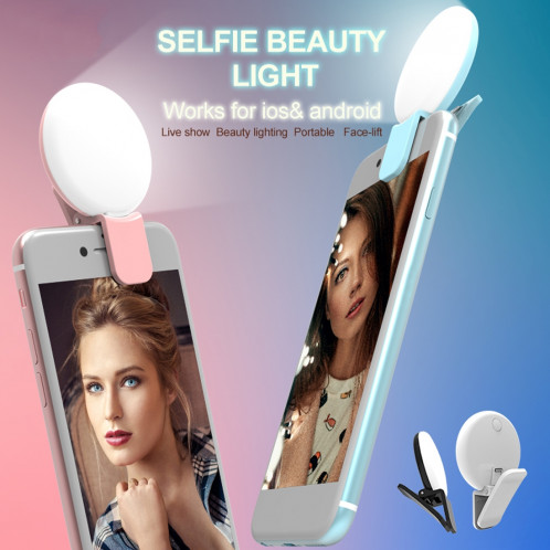 RK17 Mini et portable spectacle de beauté Artefact 3 niveaux de luminosité lumière chaude et blanche de remplissage de lumière avec 9 LED lumière, pour iPhone, Galaxy, Huawei, Xiaomi, LG, HTC et autres téléphones SH074B1760-011