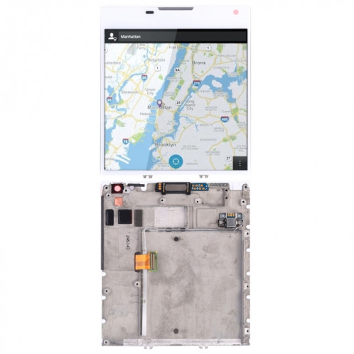Écran LCD d'origine pour BlackBerry Passport Q30 Digitizer Assemblage complet avec cadre (Blanc) SH66WL1993-06