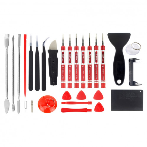 JIAFA JF-8175 28 en 1 kit d'outils de réparation électronique avec sac portable pour la réparation de téléphone portable, iPhone, MacBook et plus SJ05421397-08