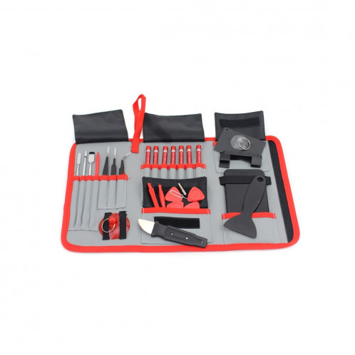JIAFA JF-8175 28 en 1 kit d'outils de réparation électronique avec sac portable pour la réparation de téléphone portable, iPhone, MacBook et plus SJ05421397-08