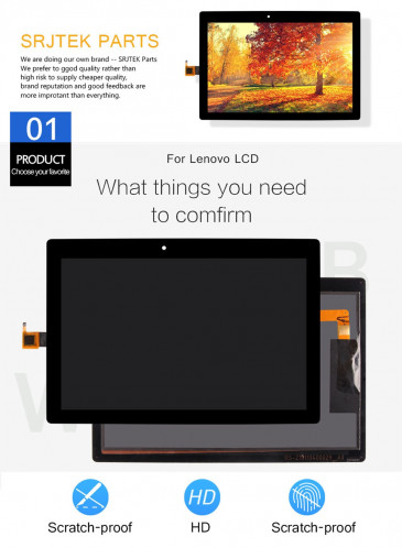 Ecran LCD et numériseur Assemblage complet pour Lenovo Tab 3 10 Plus TB-X103 / X103F 10,1 pouces (noir) SH873B293-06