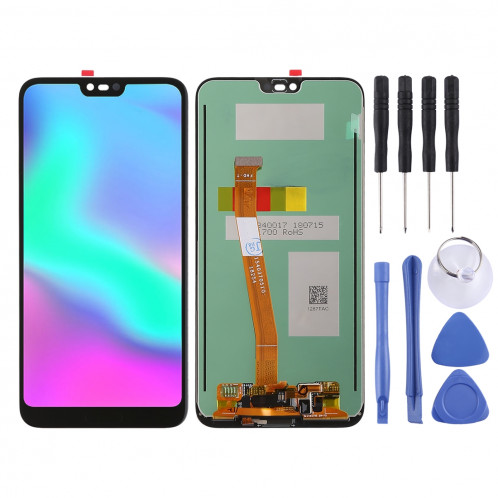 Ecran LCD et système de numérisation complet (prise en charge de l’identification d’empreintes digitales) pour Huawei Honor 10 (noir) SH088B799-06