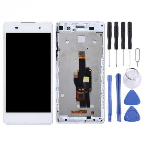 Écran LCD OEM pour Sony Xperia E5 F3311 F3313 Assemblage complet du numériseur avec cadre (Blanc) SH39WL398-04