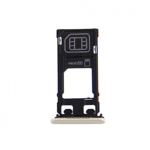 iPartsAcheter pour Sony Xperia X (Single SIM Version) Plateau de carte SIM + Micro SD Card Plateau + Emplacement de carte Plug Dust Plug (Lime Gold) SI190J519-04