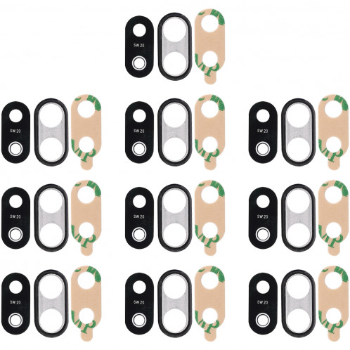 Cadre de caméra 10 PCS avec cache-objectif et adhésif pour Huawei P20 Lite (Noir) SH289B1201-03