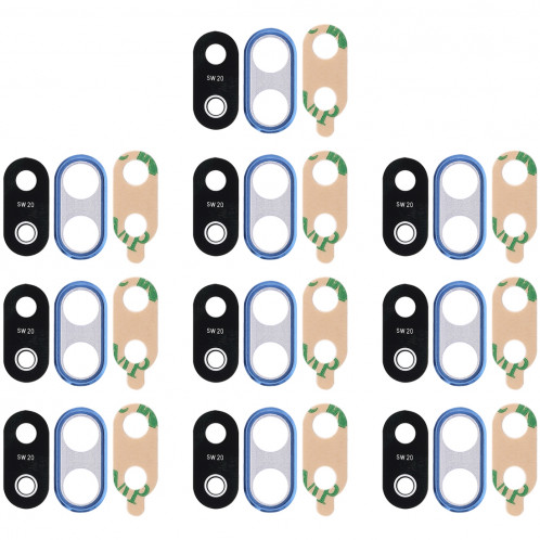 Cadre de caméra 10 PCS avec cache-objectif et adhésif pour Huawei P20 Lite (bleu) SH289L1332-03