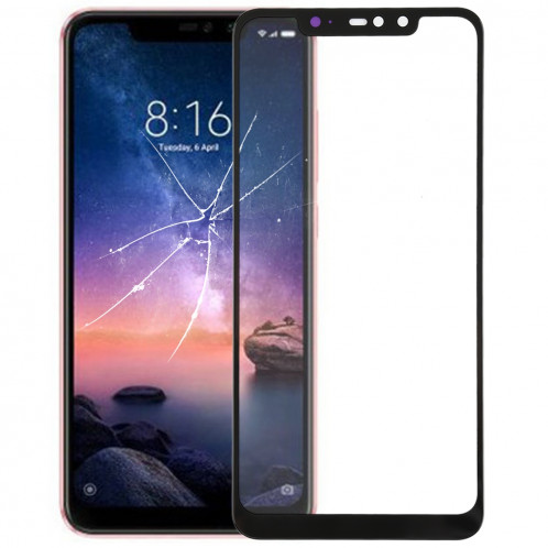 Écran avant lentille en verre pour Xiaomi Redmi Note 6 Pro (noir) SH317B954-05