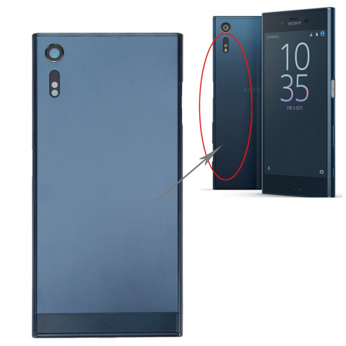 iPartsAcheter pour Sony Xperia XZ Arrière Cache Batterie + Arrière Cache Batterie Inférieur + Cadre Moyen (Bleu Foncé) SI31DL755-07