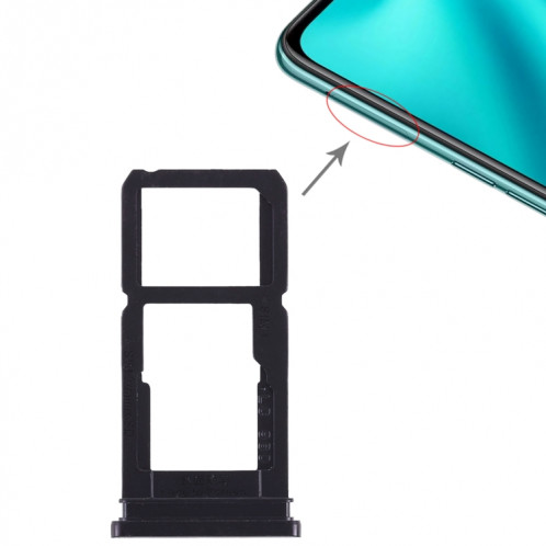 Pour OPPO R15 plateau de carte SIM + plateau de carte SIM/plateau de carte Micro SD (noir) SH418B965-05