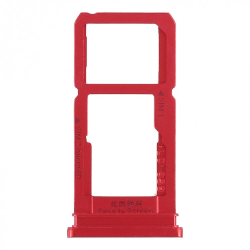 Pour OPPO R15 plateau de carte SIM + plateau de carte SIM/plateau de carte Micro SD (rouge) SH418R938-05