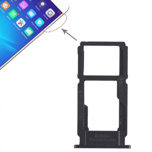 Pour OPPO R11 plateau de carte SIM + plateau de carte SIM/plateau de carte Micro SD (noir) SH440B1837-05