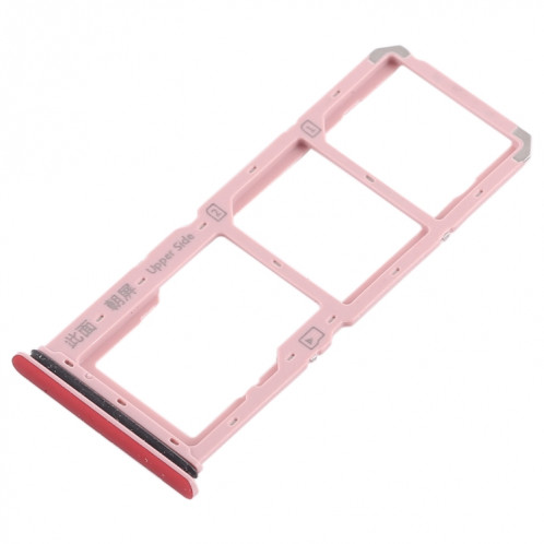 Pour Vivo Y83 2 x plateau de carte SIM + plateau de carte Micro SD (rouge) SH446R1724-05