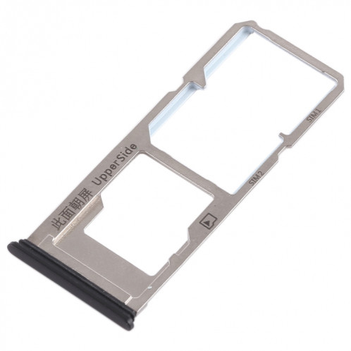 Pour Vivo Y53 2 x plateau de carte SIM + plateau de carte Micro SD (noir) SH450B962-05