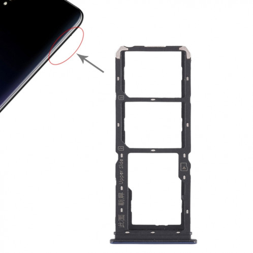 Pour Vivo Y97 2 x plateau de carte SIM + plateau de carte Micro SD (bleu) SH455L1635-05
