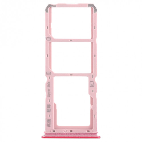 Pour Vivo Y93 2 x plateau de carte SIM + plateau de carte Micro SD (rouge) SH458R1292-05