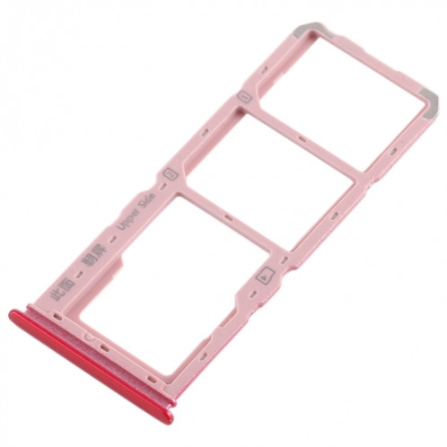 Pour Vivo Y93 2 x plateau de carte SIM + plateau de carte Micro SD (rouge) SH458R1292-05