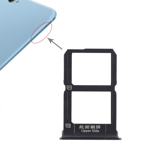 Pour Vivo X9i 2 x plateau de carte SIM (noir) SH465B713-05