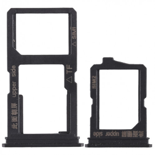 Pour Vivo Y66 2 x plateau de carte SIM + plateau de carte Micro SD (noir) SH466B1590-05