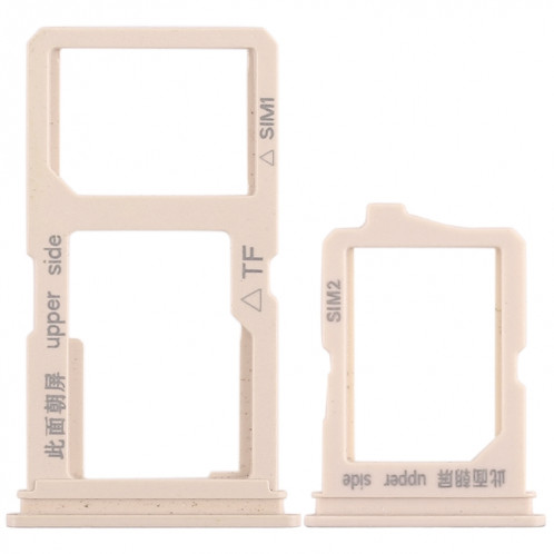 Pour Vivo Y66 2 x plateau de carte SIM + plateau de carte Micro SD (or) SH466J725-05