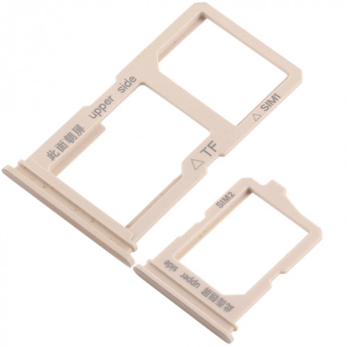 Pour Vivo Y66 2 x plateau de carte SIM + plateau de carte Micro SD (or) SH466J725-05