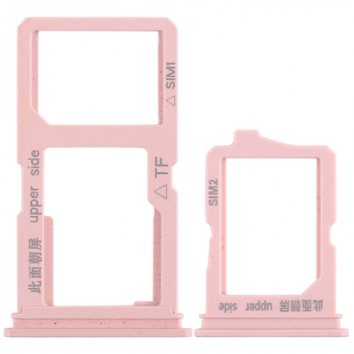 Pour Vivo Y66 2 x plateau de carte SIM + plateau de carte Micro SD (or rose) SH66RG1212-05