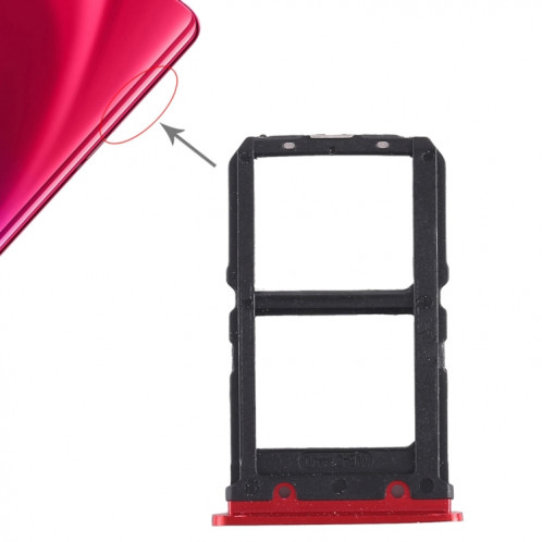 Pour Vivo X23 2 x plateau de carte SIM (rouge) SH467R396-05