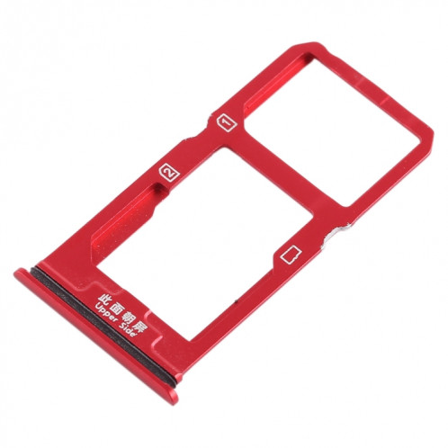 Pour Vivo X20 Plateau de carte SIM + Plateau de carte SIM / Plateau de carte Micro SD (Rouge) SH468R11-05