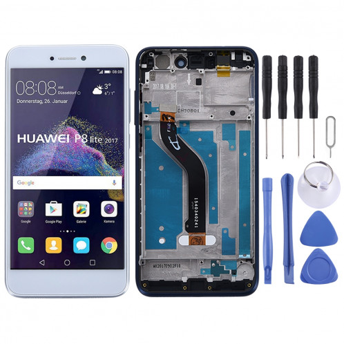 Ecran LCD et assemblée complète du numériseur avec cadre pour Huawei P8 Lite (2017) (Blanc) SH93WL884-06