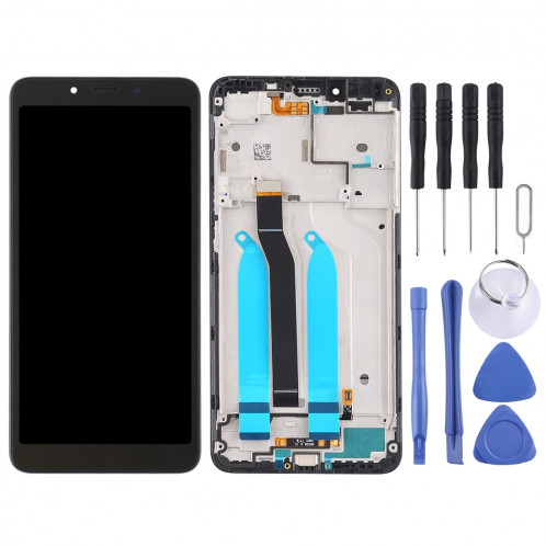 Ecran LCD et numériseur Assemblage complet avec cadre pour Xiaomi Redmi 6A / Redmi 6 (Noir) SH807B1073-06