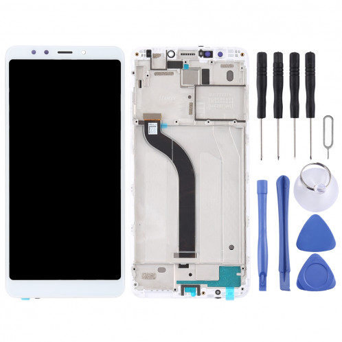 Ecran LCD et assemblée complète du numériseur avec cadre pour Xiaomi Redmi 5 (blanc) SH808W1773-06